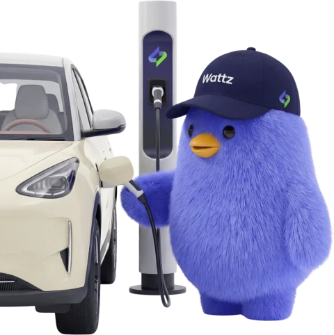 A Wattz bird charging an EV